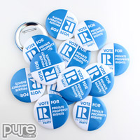 Political Campaign Buttons Sample Photo