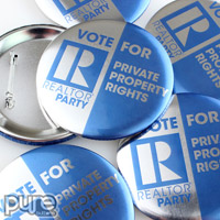 Realtor Party Metallic Custom Campaign Buttons