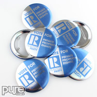 Realtor Party Metallic Custom Campaign Buttons