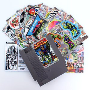 8-Bit Zombie Sticker Pack with Custom Nintendo Cartridge