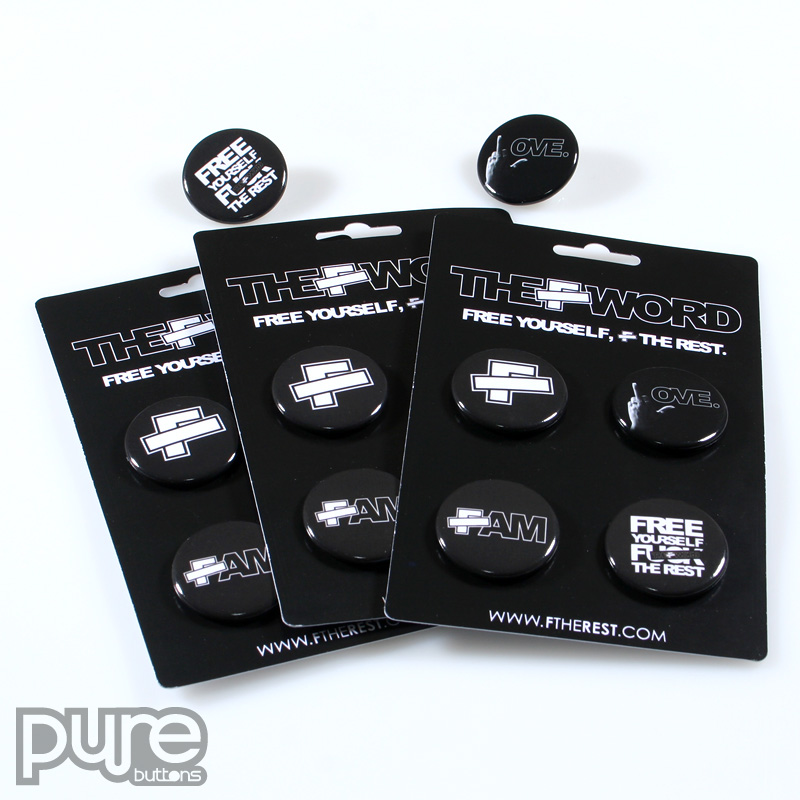 F The Rest Black and White Custom Buttons and Custom Button Pack Sample Photo