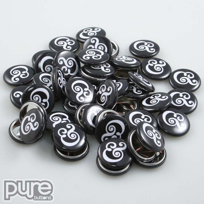 Black and White Custom Buttons Sample Photo
