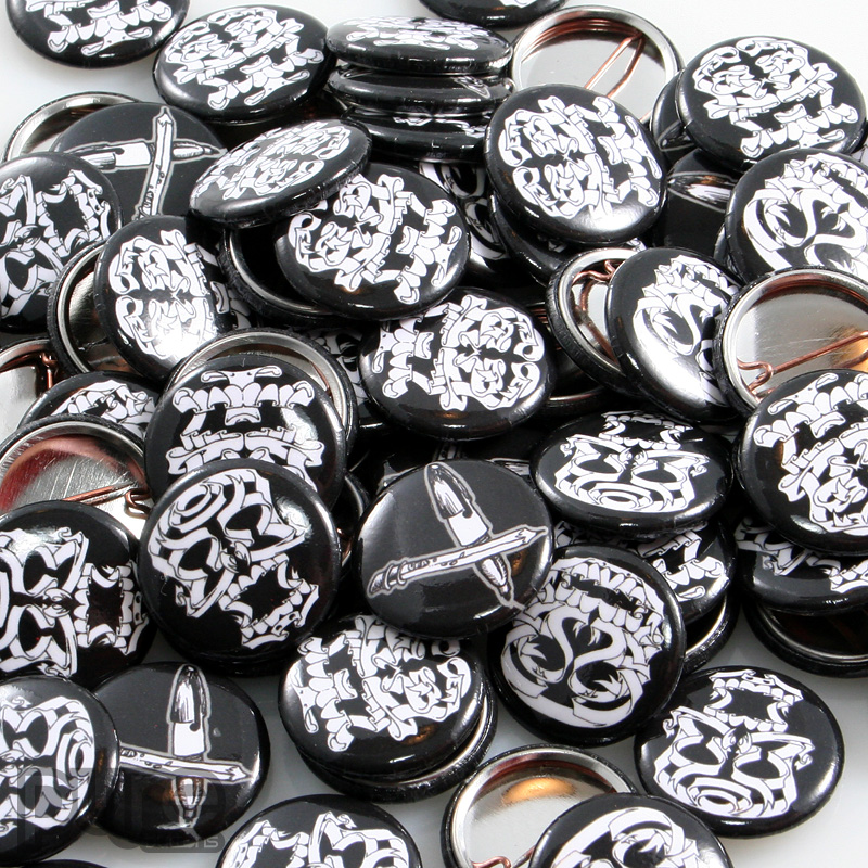 Black and White Custom Buttons Sample Photo