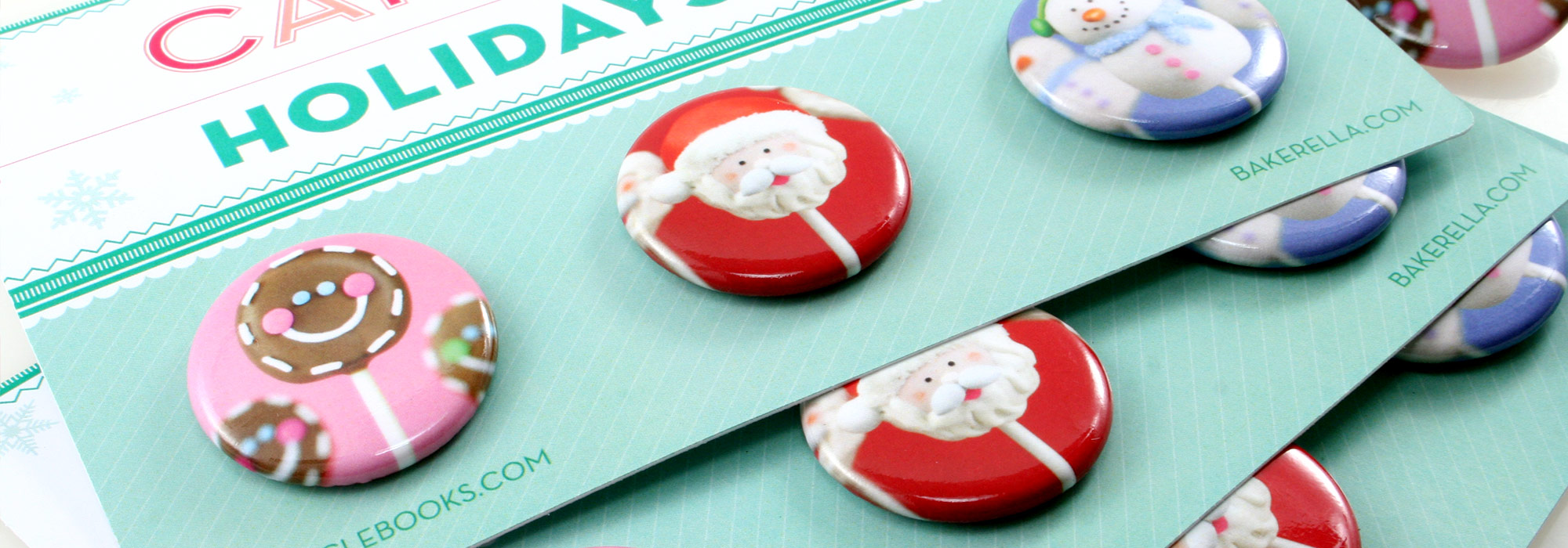 Custom Button Packs for Cake Pops Holidays by Bakerella