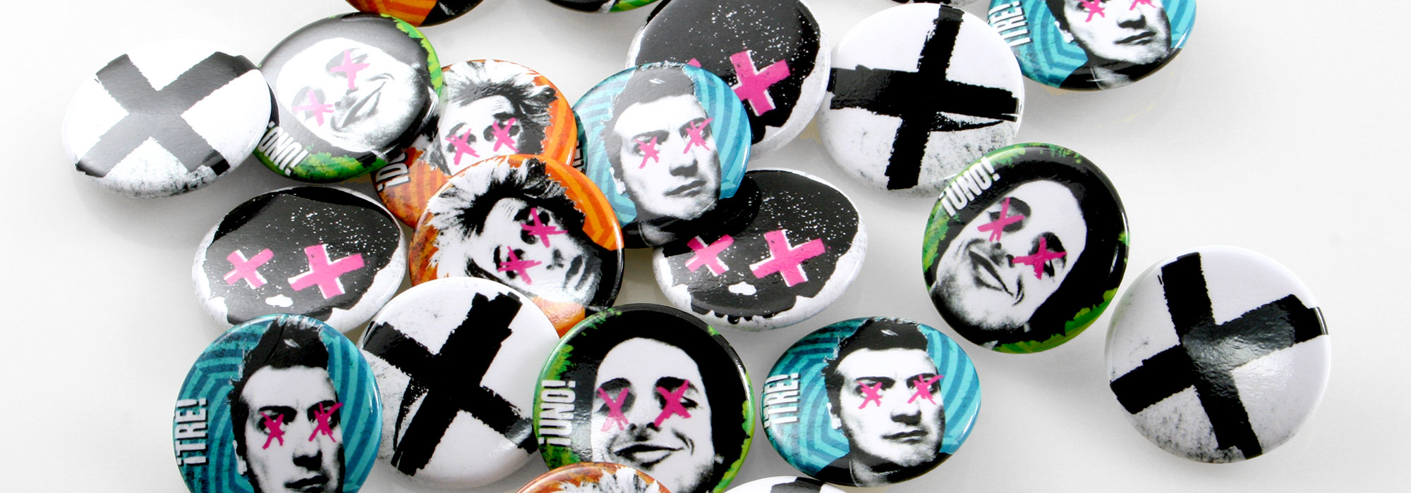 Round Custom Buttons Green Day